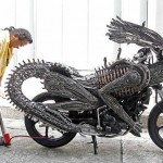 Alien Motorbike Made from spare parts
