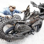 Alien Motorbike Made from spare parts
